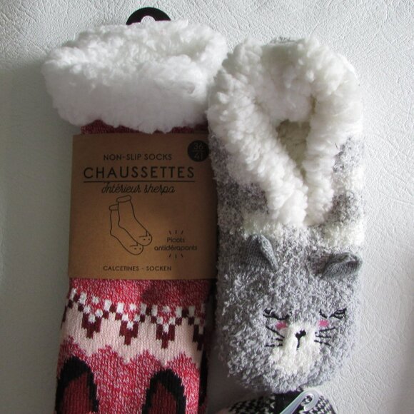 Fun and Cozy Slipper Socks - 3 Pairs - NEW - Picture 6 of 14